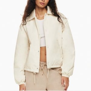 ARITZIA TNA Coaches Short Puff Down Jacket Off White Ivory Birch M